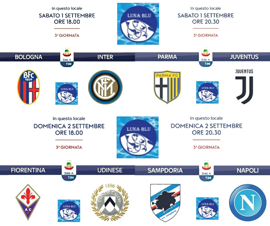 Calcio Live al Luna Blu 1 e 2 settembre | Anche il Parma :-)